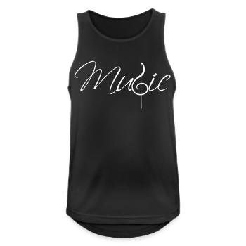 Musik Notenschlüssel Note Melodie Musiknote Audio - Männer Tank Top atmungsaktiv - Schwarz - Vorne - Nick (188cm)