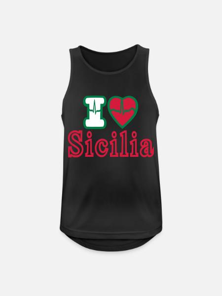 Sicilia - Männer Tank Top atmungsaktiv - Schwarz