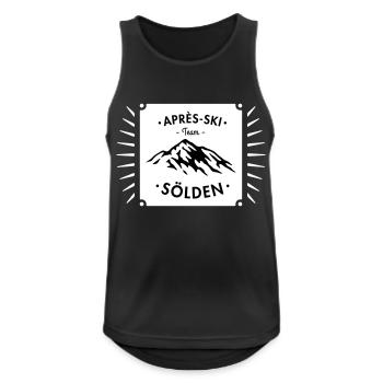 Après-Ski Sölden - Männer Tank Top atmungsaktiv - Schwarz - Vorne - Nick (188cm)