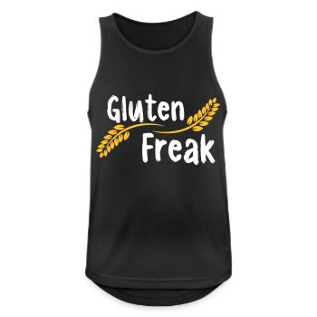 Gluten Freak - Männer Tank Top atmungsaktiv - Schwarz - Vorne - Nick (188cm)
