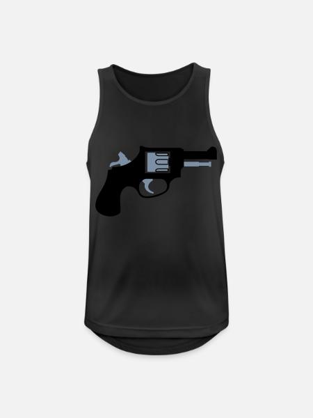 Revolver - Männer Tank Top atmungsaktiv - Schwarz