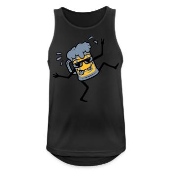 Dancing Cool Party Bière - Débardeur respirant Homme - noir - Devant - Nick (188cm)