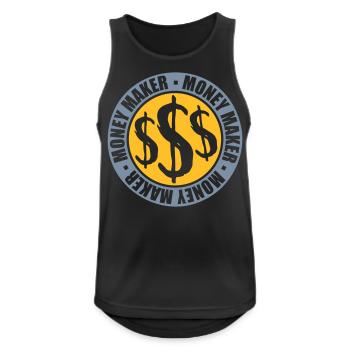 Rund Logo Money Maker - Männer Tank Top atmungsaktiv - Schwarz - Vorne - Nick (188cm)