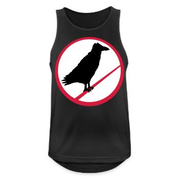 Rabe sitzen verboten Stange Seil Schild Hinweis - Männer Tank Top atmungsaktiv - Schwarz - Vorne - Nick (188cm)