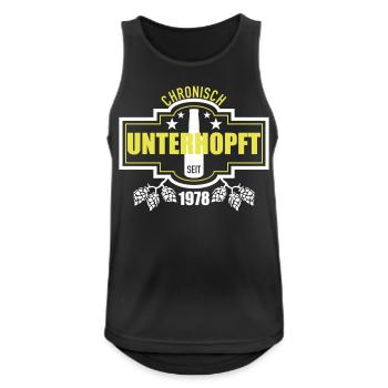 Unterhopft 1978 - Männer Tank Top atmungsaktiv - Schwarz - Vorne - Nick (188cm)