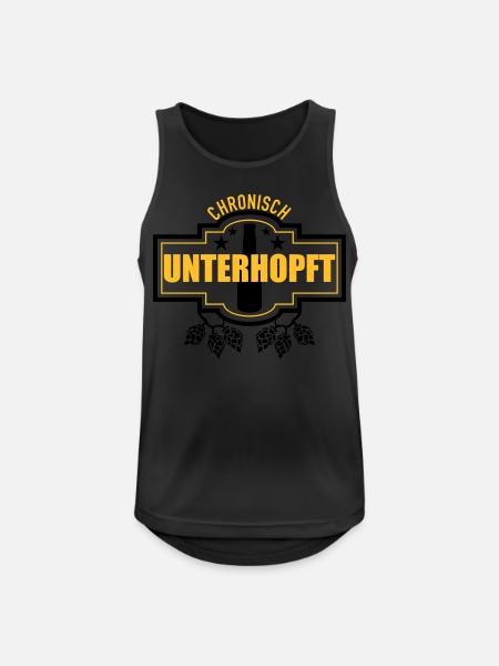 Unterhopft chronisch - Männer Tank Top atmungsaktiv - Schwarz