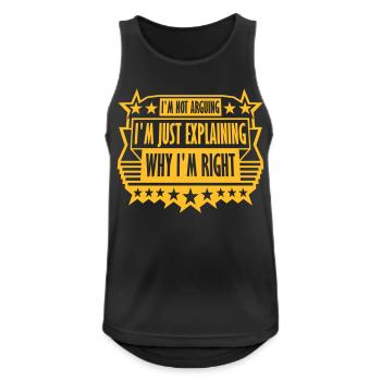 I m not arguing - Men's Breathable Tank Top - black - Front - Nick (188cm)