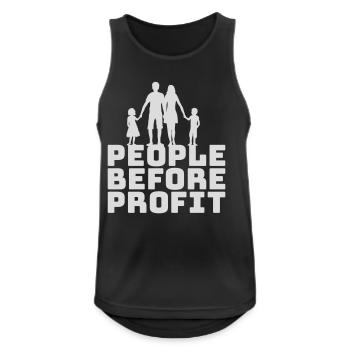 Logo de l’activisme People Before Profit Justice - Débardeur respirant Homme - noir - Devant - Nick (188cm)