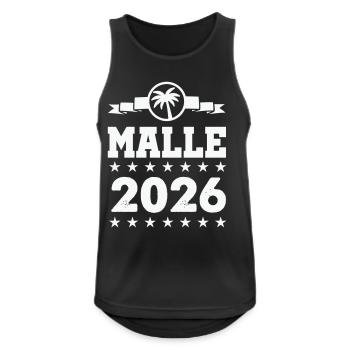 Mallorca 2026 Palmen  - Männer Tank Top atmungsaktiv - Schwarz - Vorne - Nick (188cm)