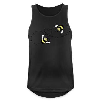 2 Bienchen in love - Männer Tank Top atmungsaktiv - Schwarz - Vorne - Nick (188cm)