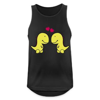Dino Love - Men's Breathable Tank Top - black - Front - Nick (188cm)