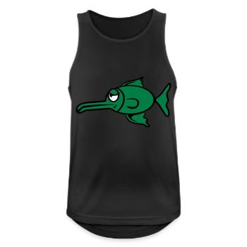 doof schläfrig Schwertfisch - Männer Tank Top atmungsaktiv - Schwarz - Vorne - Nick (188cm)