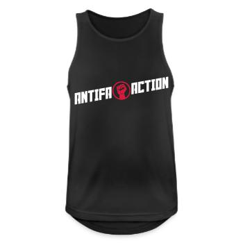 Antifa Action (Fist) - Männer Tank Top atmungsaktiv - Schwarz - Vorne - Nick (188cm)