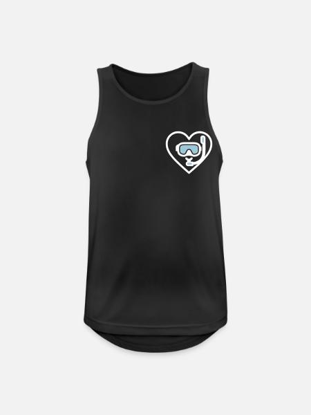 Heart Diving – Ocean Lover Design - Men's Breathable Tank Top - black