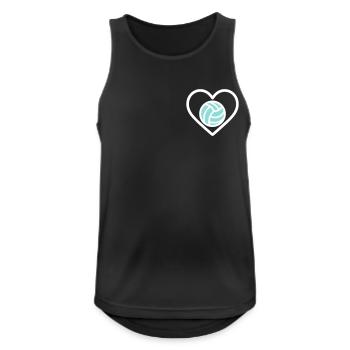 Cuore Volleyball – Passion pour le sport d’équipe - Débardeur respirant Homme - noir - Devant - Nick (188cm)