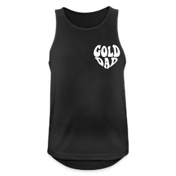 Gold Dad Small Heart Logo (Custom Color) - Männer Tank Top atmungsaktiv - Schwarz - Vorne - Nick (188cm)
