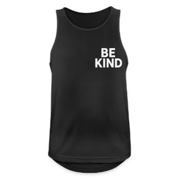 Be kind Slogan schlicht - Männer Tank Top atmungsaktiv - Schwarz - Vorne - Nick (188cm)