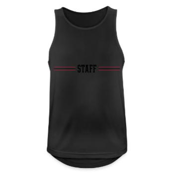 Staff Mitglied - Männer Tank Top atmungsaktiv - Schwarz - Vorne - Nick (188cm)
