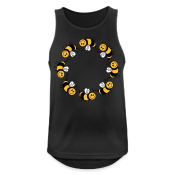 Funny bee circle pattern - Men's Breathable Tank Top - black - Front - Nick (188cm)