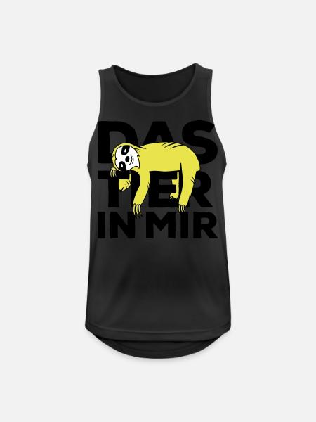 Raise the animal in me Faultier - Men's Breathable Tank Top - black