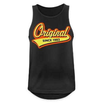 Original Since 1983 (Geburtsjahr, Geburtstag / 3C) - Männer Tank Top atmungsaktiv - Schwarz - Vorne - Nick (188cm)