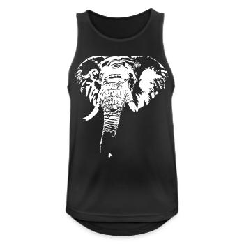 Elefant negativ - Männer Tank Top atmungsaktiv - Schwarz - Vorne - Nick (188cm)