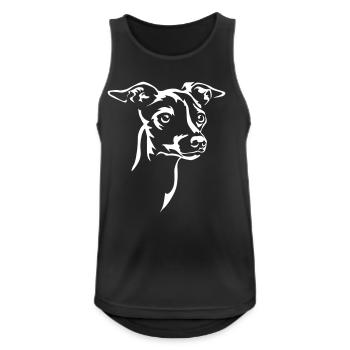 Italienisches Windspiel Kopf "Black Edition" - Männer Tank Top atmungsaktiv - Schwarz - Vorne - Nick (188cm)