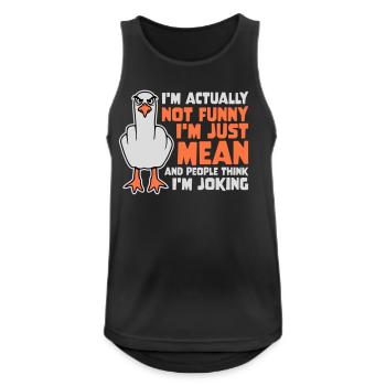 Seagull Middle Finger Not Funny Mean People Think Joke - Men's Breathable Tank Top - black - Front - Nick (188cm)