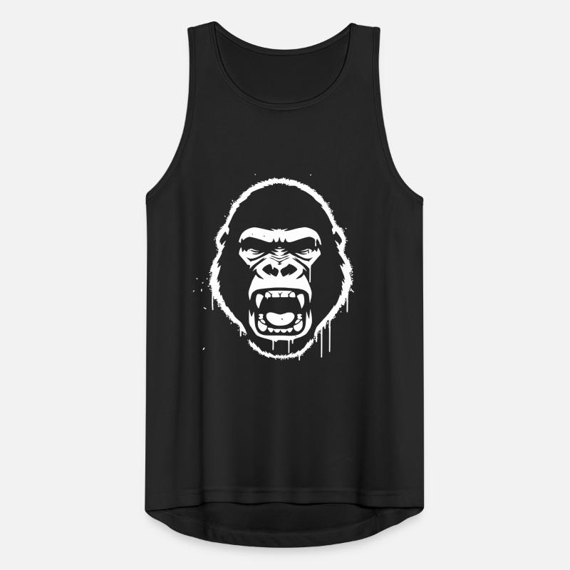 wuetender-gorilla-stencil-grunge-vector_path129 Männer Tank Top atmungsaktiv
