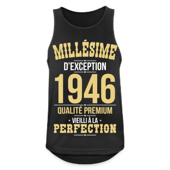 1946 – Millésime d’exception – Qualité premium - Débardeur respirant Homme - noir - Devant - Nick (188cm)