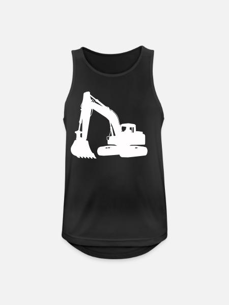Bagger Silhouette für Baudesign - Männer Tank Top atmungsaktiv - Schwarz