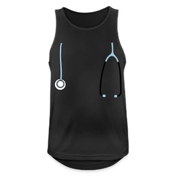 Das Stethoskop - Männer Tank Top atmungsaktiv - Schwarz - Vorne - Nick (188cm)