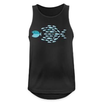 Blue School Silhouette - small fish eat big fish - Men's Breathable Tank Top - black - Front - Nick (188cm)