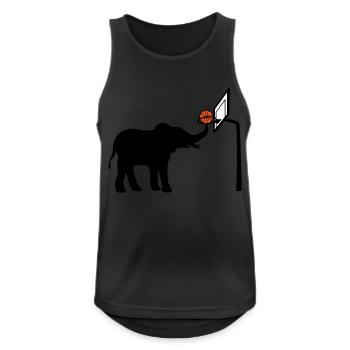 Silhouette d’éléphant jouant au basket-ball - Débardeur respirant Homme - noir - Devant - Nick (188cm)