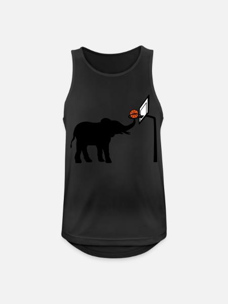 Basketball-playing elephant silhouette - Men's Breathable Tank Top - black