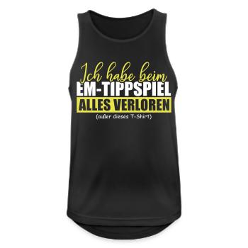 Ich habe beim EM Tippspiel alles verloren - Männer Tank Top atmungsaktiv - Schwarz - Vorne - Nick (188cm)
