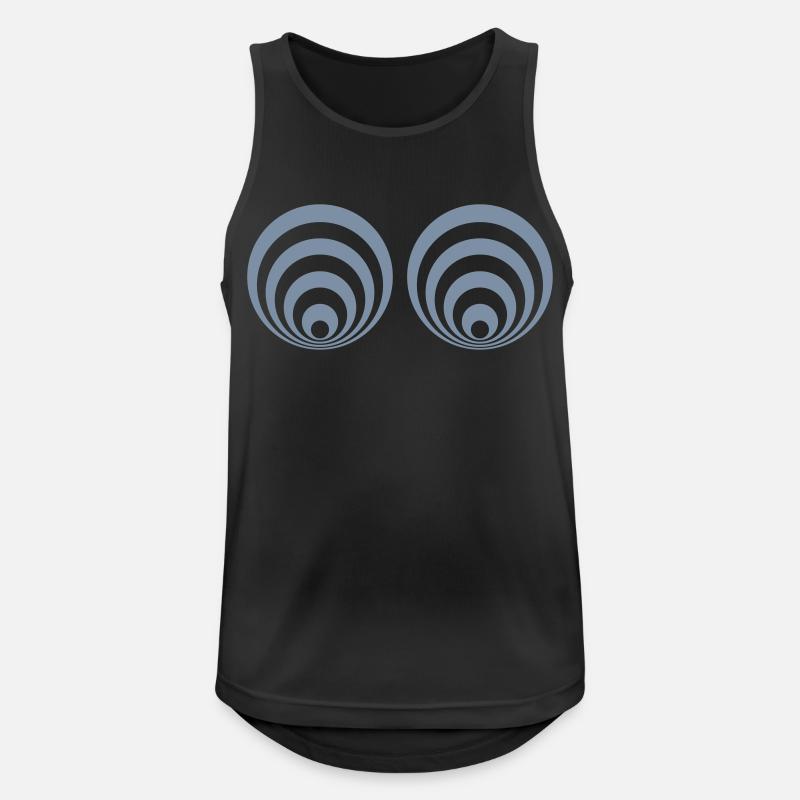 Illusionsbrüste - Männer Tank Top atmungsaktiv - Schwarz
