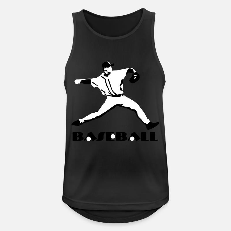 Baseball, Baseball Player - Männer Tank Top atmungsaktiv - Schwarz