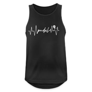 Heart_Beat_Padel - Männer Tank Top atmungsaktiv - Schwarz - Vorne - Nick (188cm)