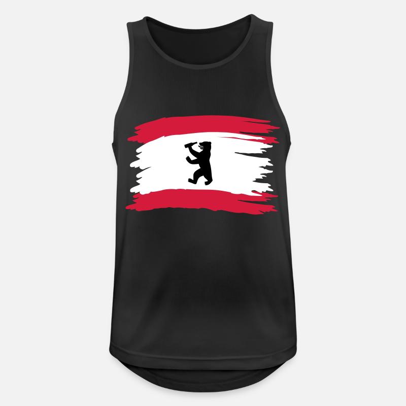 Berlin - Bierlin Flagge - Männer Tank Top atmungsaktiv - Schwarz