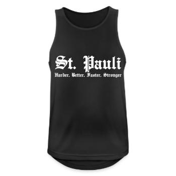 St. Pauli Harder Better Faster Fort Hambourg - Débardeur respirant Homme - noir - Devant - Nick (188cm)