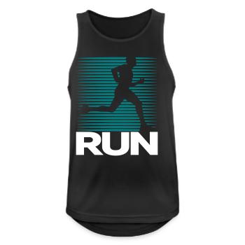 Runner Silhouette on Stripe Background - Men's Breathable Tank Top - black - Front - Nick (188cm)