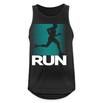 Runner Silhouette on Stripe Background - Men's Breathable Tank Top - black - Front - Nick (188cm)