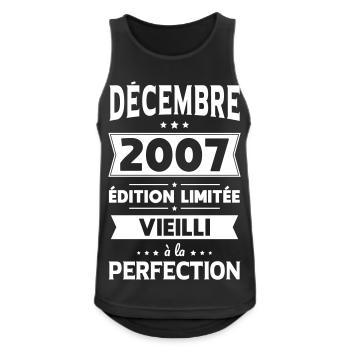 Anniversaire 18 ans - Décembre 2007 Perfection - Débardeur respirant Homme - noir - Devant - Nick (188cm)