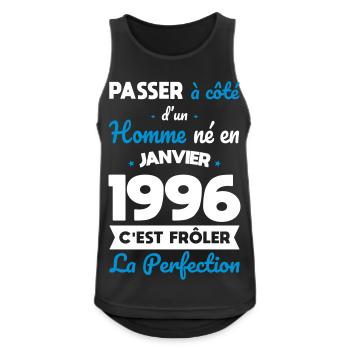 30th Birthday - Born in January 1996 - Men's Breathable Tank Top - black - Front - Nick (188cm)