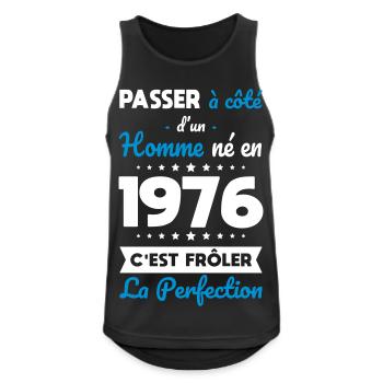 Né en 1976 – Frôler la perfection  - Débardeur respirant Homme - noir - Devant - Nick (188cm)