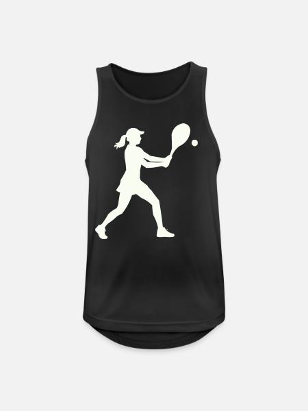 Tennisspielerin Silhouette - Männer Tank Top atmungsaktiv - Schwarz