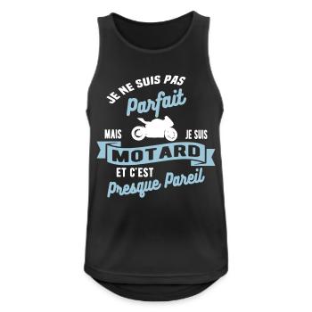 Not perfect but biker - Men's Breathable Tank Top - black - Front - Nick (188cm)