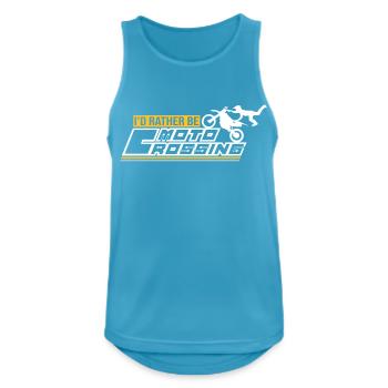 id rather be moto crossing - Men's Breathable Tank Top - sapphire blue - Front - Nick (188cm)