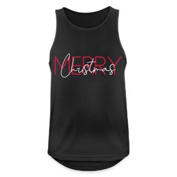 Merry Christmas - Frohe Weihnachten - Merry Xmas - Men's Breathable Tank Top - black - Front - Nick (188cm)